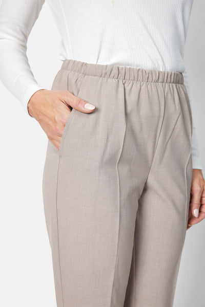 Sofie Bukser - Sand - Slim Fit / Elastik i Taljen