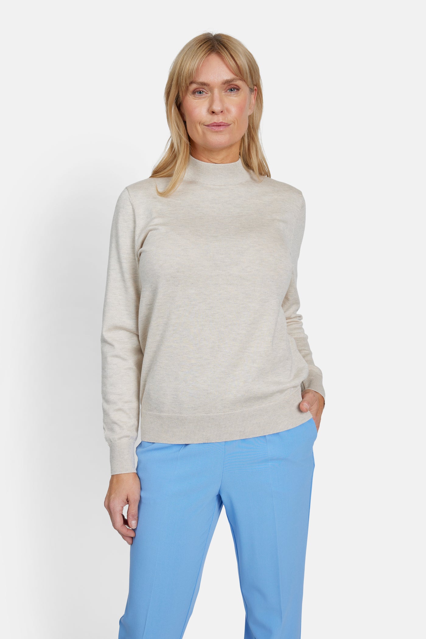 Turtleneck Strik - Råhvid