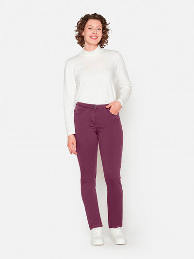 Madelaine Superstretch Jeans - Rød - Straight Fit