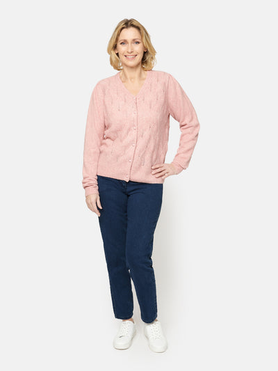 Cardigan - Pale Mauve Melange