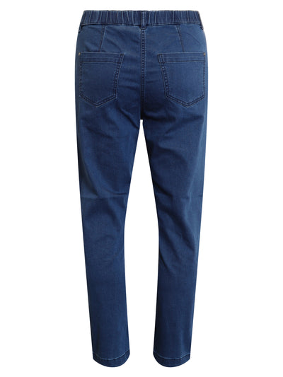 Jeans med elastik - Sofie 7/8  - Medium Blå