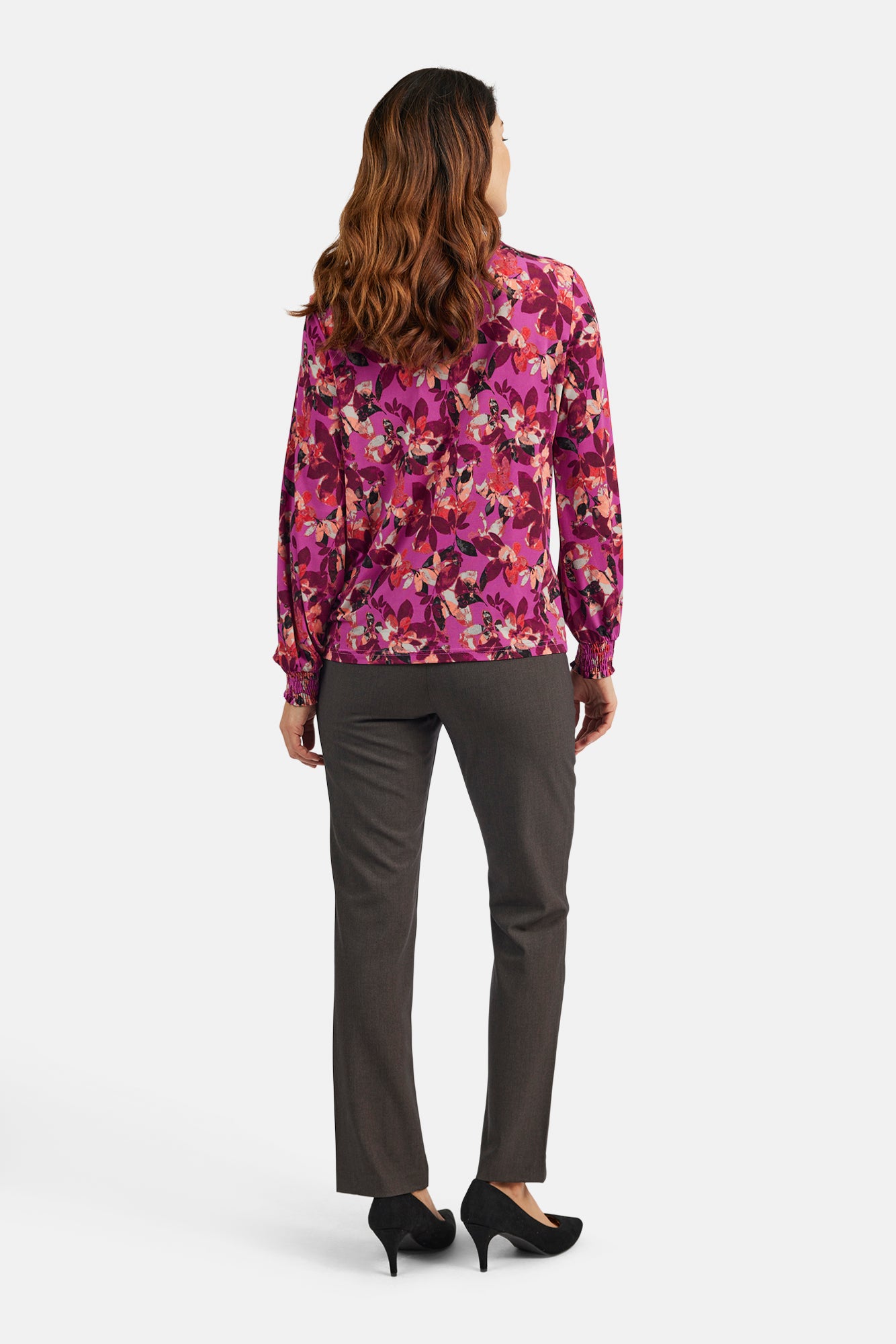 Bluse - Fuchsia Pink Mix - Mønstret