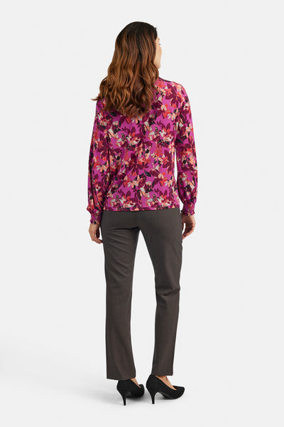 Bluse - Fuchsia Pink Mix - Mønstret