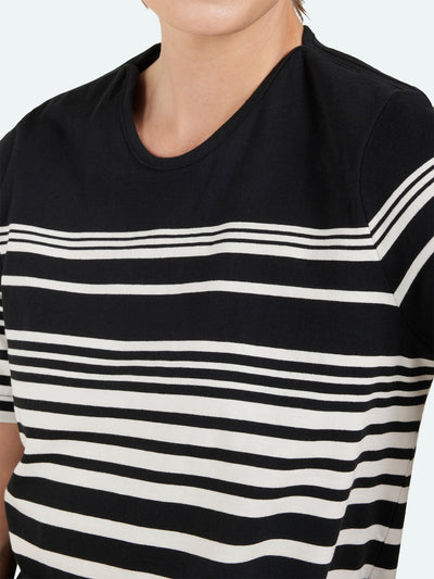 T-shirt - Sort - Stribet