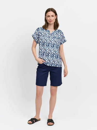 Blouse - Navy Mix - Mønstret
