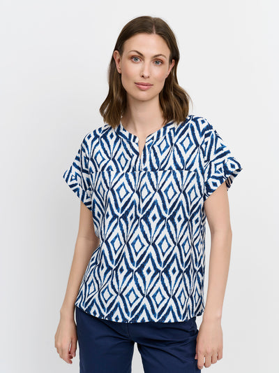 Blouse - Navy Mix - Mønstret