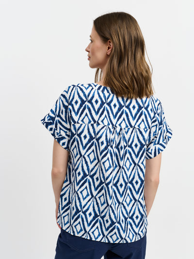 Blouse - Navy Mix - Mønstret