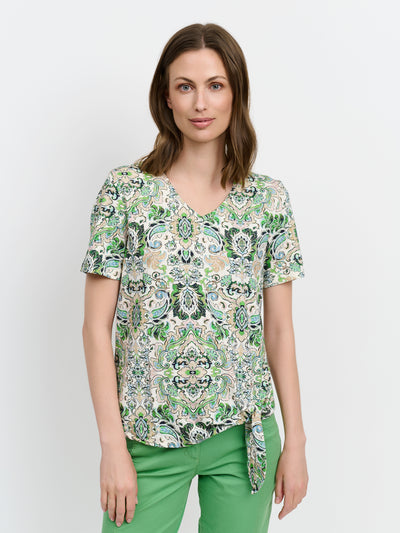T-shirt - Grøn - Paisley Print