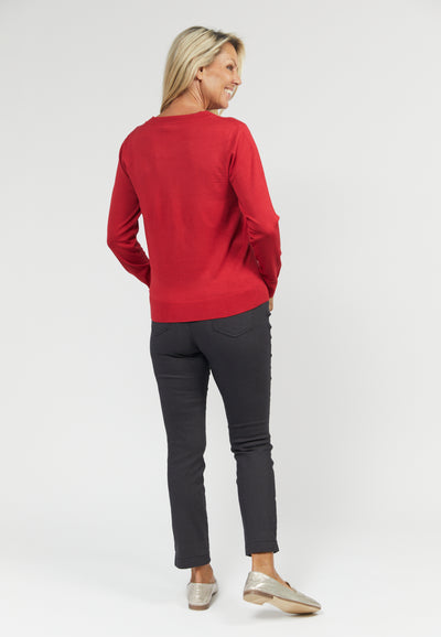 Pullover O-hals - Red