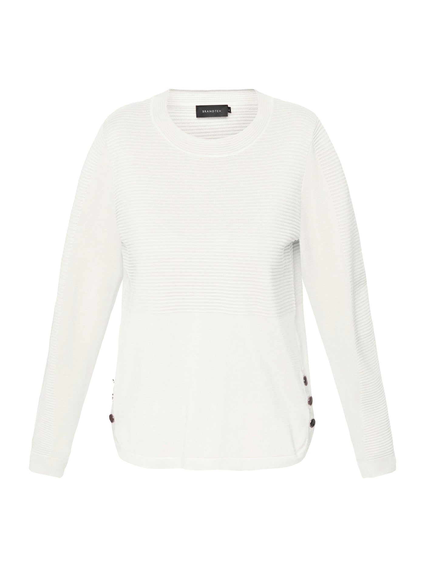 Strikbluse - Off White