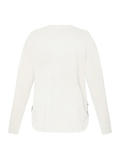 Strikbluse - Off White
