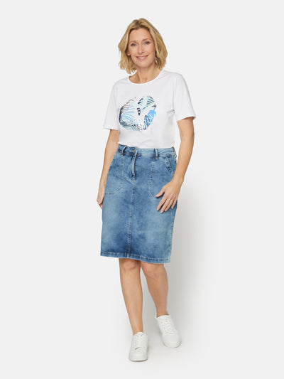 Nederdel - Light Blue Denim